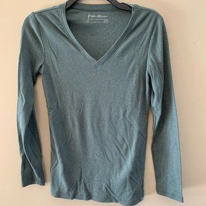 Green Eddie Bauer Long Sleeve Fitted Shirt